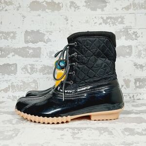 NEW Sperry Womens Sporto Destiny Black Lace Up Duck Boots V197